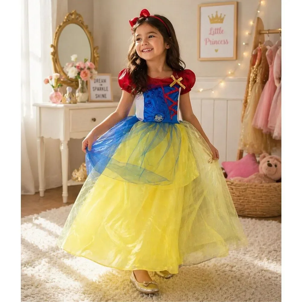 Halloween Costume Girl Disney Fairy Tale Princess Snow White Medium 7/8 New